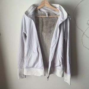 white athleta zip up hoodie